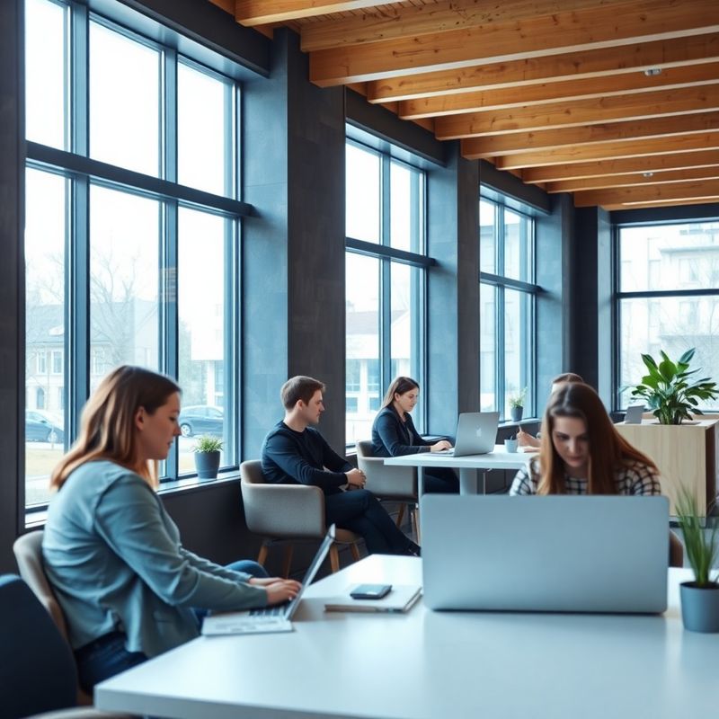 Coursebeacon Team im Frankfurter Büro mit weichem Nordlicht