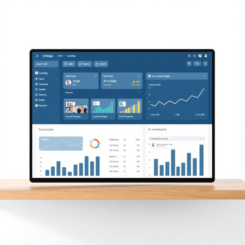 Screenshot des Coursebeacon Lernmanagement-Dashboards mit Kurskarten und Fortschrittsanzeige